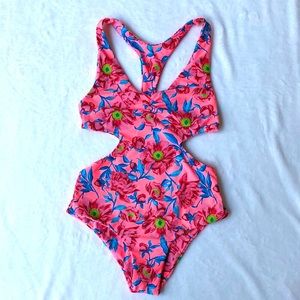 Tori Praver Seafoam Tropical Swimsuit-Size M